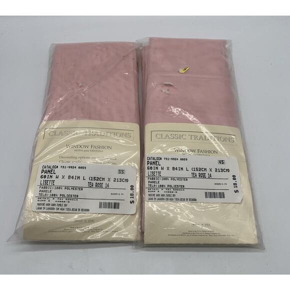 Vintage NIP J C PENNEY’S Classic Tradition Lisette Tea Rose Sheer Panels 60x84” - Picture 1 of 4